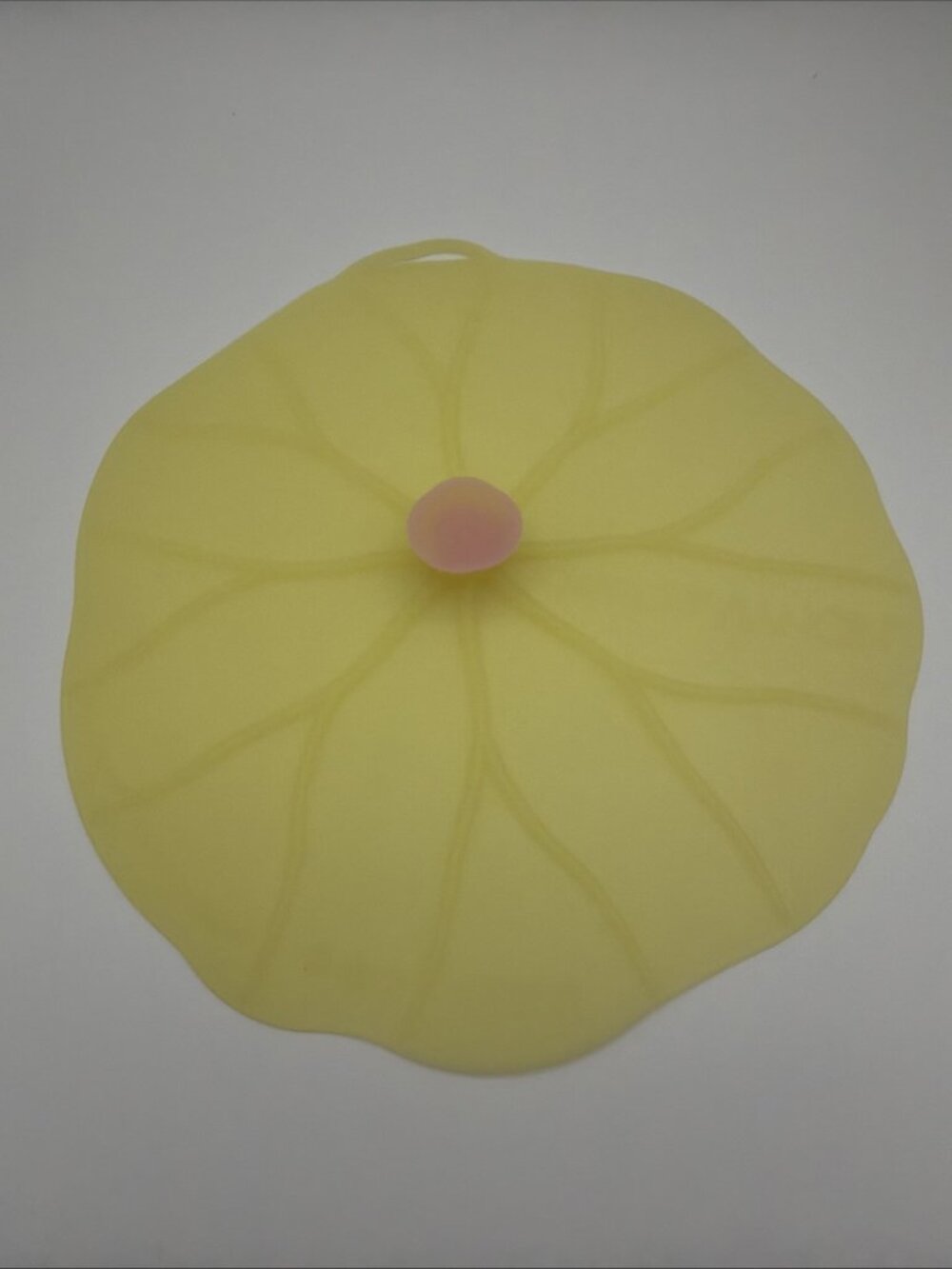 Charles Viancin Silicone Airtight Lid 10" LILY PAD YELLOW PINK EUC